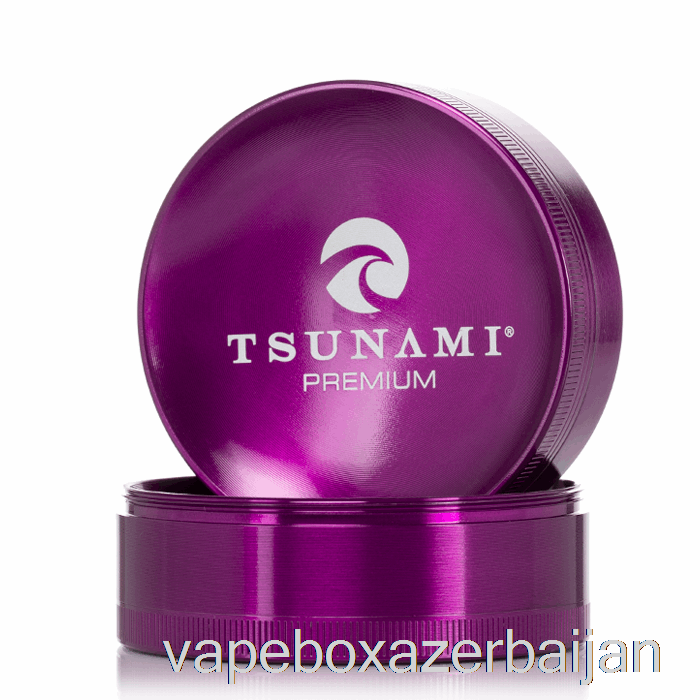 Vape Azerbaijan Tsunami 2.95inch 4-Piece Sunken Top Grinder Purple (75mm)